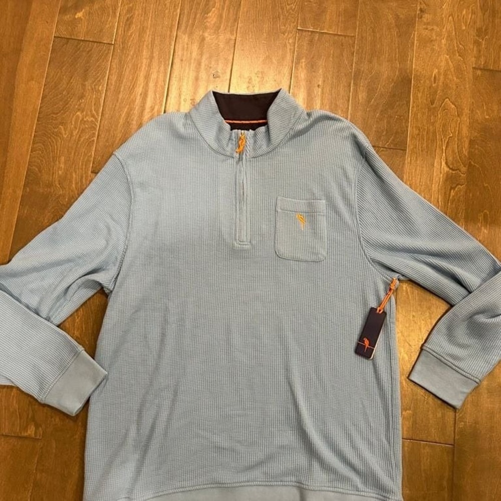 Margaritaville 1/4 Zip Pullover Mens‎ Island Reserve Blue XL NWT